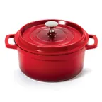 image of GET CA-011-R/BK/CC Heiss™ Dutch Oven, 2.5‑Qt, 7‑7/8" Dia x 3‑1/2" H, Red/Black, Aluminum Enamel