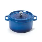 image of GET CA-012-CB/BK Heiss™ Dutch Oven, 4‑5 Qt, 9½"x4¼" Aluminum, Cobalt Blue/Black Ceramic Enamel - Set