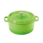 image of GET CA-012-G/BK Induction Dutch Oven, 4.5‑Qt (5‑Qt Rim), 9.5"×4.25" Green/Black Aluminum Enamel - Set