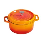 image of GET CA-012-O/BK/CC Dutch Oven, 4.5‑Qt, 9.5" Dia x 4.25" H, Cast Alum. Enamel, Orange/Black, Finish