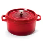image of GET CA-012-R/BK/CC Heiss™ Dutch Oven, 4-5 Qt (9.5" Dia x 4.25" H), Red/Black, Aluminum Enamel