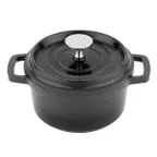 image of GET CA-013-GR/BK/CC Heiss Dutch Oven, 3/4 Qt, 6" Dia x 2-7/8" H Gray/Black Interior Enamel Aluminum