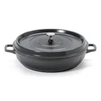 image of GET CA-015-GR/BK/CC Heiss™ Braiser Pan, 7.5 Qt, 14" Dia, Gray, Induction Ready, Enamel Finish - Set