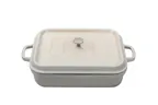 image of GET CA-017-AWH/BK/CC Heiss™ Induction Roaster, 7.5 Qt, 15" x 10" x 3.8", White/Black, Ceramic - Set