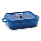 image of GET CA-017-CB/BK/CC Heiss™ Induction Roaster, 7.5 Qt 15"x10"x3.8" Cobalt Blue Aluminum, Lid - Set