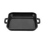 image of GET CA-104-BK/BK/CC Heiss Mini Induction Grill Pan, 6"x6" Square, 10oz, Cast Aluminum, Enamel, Black