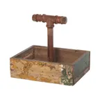 image of GET CAD1-RWD Clipper Mill Condiment/Drink Caddy, 9" x 7", 8-1/4" Rectangular, Brown, Reclaimed Wood