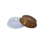 image of GET CO-101-A Amber Plate Cover, 10.6"-11.4" Round, Break-Resistant, BPA Free Polypropylene - 1 Dozen