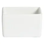 image of GET COMP01WW Bugambilia Salad Bar Bowl, 25.4 oz, 5"x5"x3", Square, 0.3-0.9 qt, Cast Aluminum, White