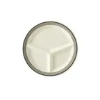 image of GET CP-10-CA Diamond Cambridge Plate – 10-1/4" 3‑Compartment, White/Gray Rim, Melamine - 1 Dozen