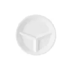 image of GET CP-10-DW - Diamond White™ 10-1/4" Plate, 3‑Compartment, Melamine, White, Dishwasher Safe - Dozen