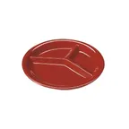 image of GET CP-10-RSP - Red 10-1/4" 3‑Comp Melamine Plate, Break‑Res, Dish‑Safe, BPA‑Free, NSF - Dozen