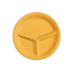 image of GET CP-10-TY Plate, 10-1/4" Round, 3‑Compartment Melamine, Yellow, BPA‑Free, Dishwasher Safe - 1 Dozen