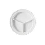 image of GET CP-530-W Plate, 9" x 3/4" White Melamine, 3‑Comp, Break‑Resistant, NSF, Dishwasher Safe - Dozen