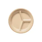 image of GET CP-532-T Supermel Plate 11" 3-Compartment Tan Melamine Break-Resistant Dishwasher Safe - Dozen