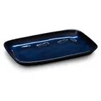 image of GET CS-117-CSB Cosmo Platter, 12" x 7.5" Rectangular Melamine Blue, Break‑Resistant - Dozen