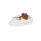 image of GET CS-1180-CN-W Plate, 10-3/4" x 8-3/4" x 6-3/4" Triangular Rolled Edge Melamine, White - Dozen