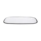 image of GET CS-1280-W/BK Bistro Dinner Platter, 11.75" x 7.75" Rectangular White Melamine - Dozen