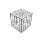 image of GET CUB02-WW Bugambilia® Mondrian Riser, 11" L x 11" W x 10-3/4" H Square, Cast Aluminum, White
