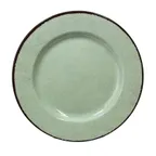 image of GET D1025M-H Plate, 10-1/2" Dia. X 1"H, Round, Crackled Texture, Melamine, Green
