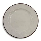 image of GET D1025M-V Plate, 10-1/2" Round, Beige, Melamine, Crackled, Dishwasher Safe