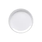 image of GET D1112L-W Plate, 12" Dia. X 1-1/4"H, Round Coupe, Melamine, White with Black Trim