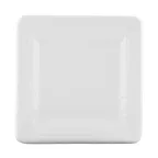 image of GET D5SQRR-W Elite Global Solutions Plate, 5" x 1/2"H, Square, Pebble Textured, Melamine, White