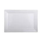image of GET D7511RC-W Plate, 11" x 7-1/2" x 1"H, Rectangular Narrow Rim, Melamine, White