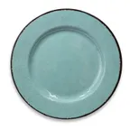 image of GET D850M-CB Plate, 8-1/2" Round, Crackled Texture, 1" High, Melamine, BPA‑Free, Cameo Blue