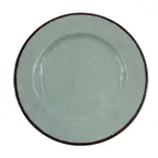 image of GET D850M-H Green Melamine Plate, 8-1/2" Dia. x 1" H, Round, Crackled Texture, Dishwasher Safe