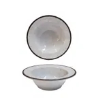 image of GET DB6M-W Bowl, 10 Oz (7" Dia. x 2" H), White Melamine, Crackled Texture, Vintage California Mojave