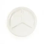 image of GET DC903-W Elite Global Solutions Plate, 9" Dia. x 1"H, Round, 3-Compartment, Melamine, White