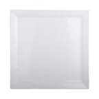 image of GET DS1225-W Elite Global Solutions Plate, 12-1/4" x 12-1/4" x 1"H, Square, Melamine, White