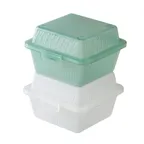 image of GET EC-08-1-BK Food Container, 5"x5"x3-1/4", Black Polypropylene, Leak‑Resistant Snap Stackable, 1 Dozen