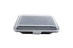 image of GET EC-11-2X-BK/CL Container, 9" x 6.5" x 2.75" Black Polypropylene Leak-Resistant Snap - Dozen