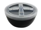 image of GET EC-26-2X-BK/CL Soup Container, 32 Oz, 6.5" x 3.25" Black Polypropylene Snap Closure - 1 Dozen