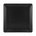 image of GET ECO1010SQ-B Plate, 10" x 1"H Square, Black, Rolled Edge, Melamine/Bamboo, Dishwasher Safe