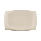 image of GET ECO1258-PP Platter, 12.5" x 8.25" x 0.9" Rectangular White Melamine/Bamboo, Break-Resistant
