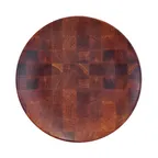 image of GET ECO66R-CK 6" Round Melamine Plate, Natural Checkered Wood Pattern, BPA‑Free, Dishwasher Safe