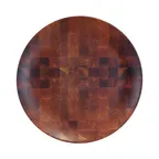 image of GET ECO99R-CK 9" Round Melamine Plate, Checkered Wood Pattern, Break/Chip/ Stain Resistant, BPA Free