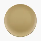 image of GET ECO99R-RT Tan 9" Round Plate, 3/4" Height, Rolled Edge, 50% Melamine/50% Bamboo, BPA‑Free