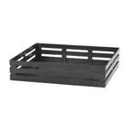image of GET FB-1113-MG Crate Frame – Half-Size Rectangular Steel, Powder-Coated Metal Gray, 13½"×11"×2¾"