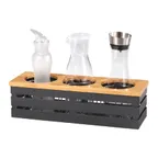 image of GET FB-3COMP-MG Condiment Display, 19.5" x 6.75" x 5.5", Gray Steel, 3-Compartment Lid