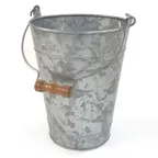 image of GET GB-87-GG Metal Bowl Bucket, 4.8 L (5 Qt) 8" Dia × 10" H, Gray Galvanized, Round Handle