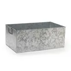image of GET GT-2112-GG Beverage Tub, 8.5 Gal Rectangular, 20" (24" Handles) x 12" x 8-1/2" Galvanized Gray, Hand-Wash