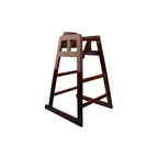 image of GET HC-100-MOD-TALL-W-2 High Chair, 19-5/8"W x 19-3/4"D x 36"H, Walnut Finish, Hardwood, 3-Point Strap Harness