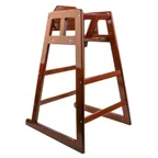 image of GET HC-100-MOD-TALL-W High Chair, 19-5/8"W x 19-3/4"D x 36"H, Walnut Finish, Hardwood, 3-Point Strap Harness