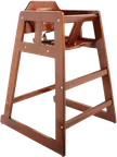 image of GET HC-100-MOD-W2-1 High Chair, 19-5/8"W x 19-3/4"D x 29"H, Walnut Finish, Hardwood, 3-Point Strap Harness