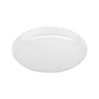 image of GET HI-2001-CL - Clear 8" Round Scalloped Edge Plastic Reusable Plate for Home Dining, 1 Dozen