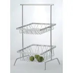 image of GET IR-706C Urban Renewal POP Display Stand, 12" Square, Chrome Plated, 2‑Tier, Fits WB‑104C/106C